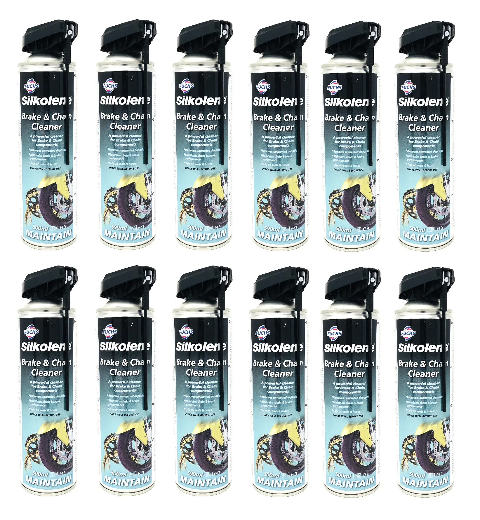 FUCHS SILKOLENE CHAIN CLEANER 12x500ml Kettenreiniger und Bremsenreiniger