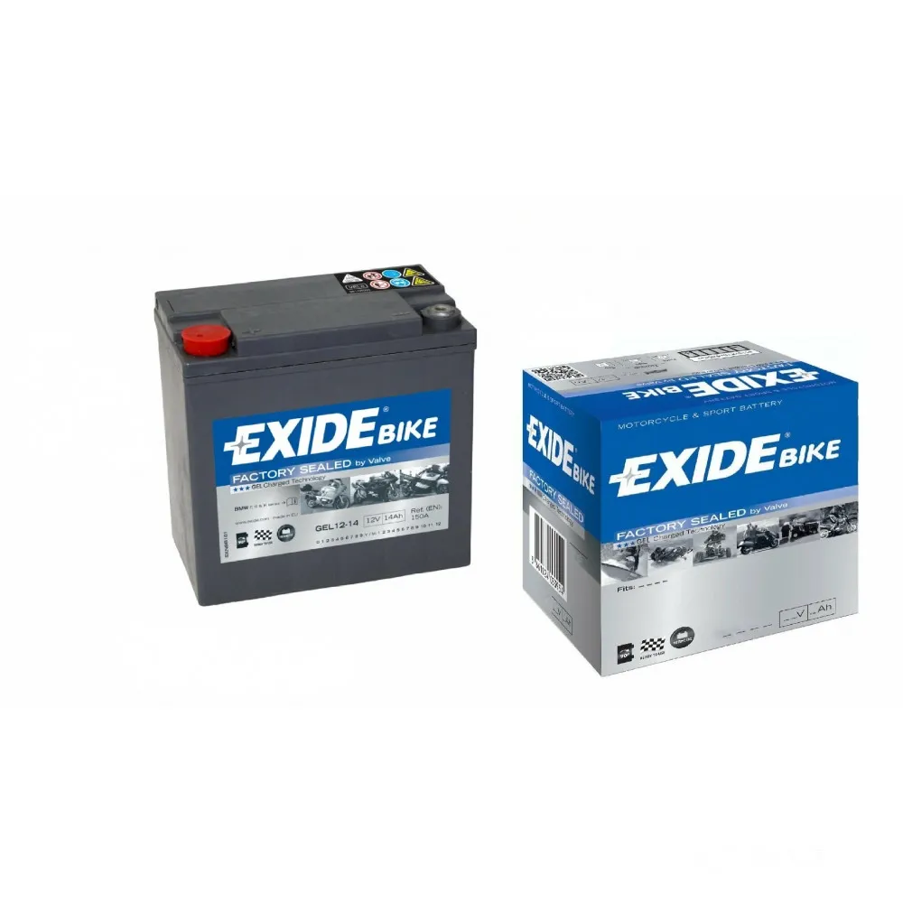 Exide Motorrad Gel-Batterie 12V, 14Ah, 150x87x145mm G14