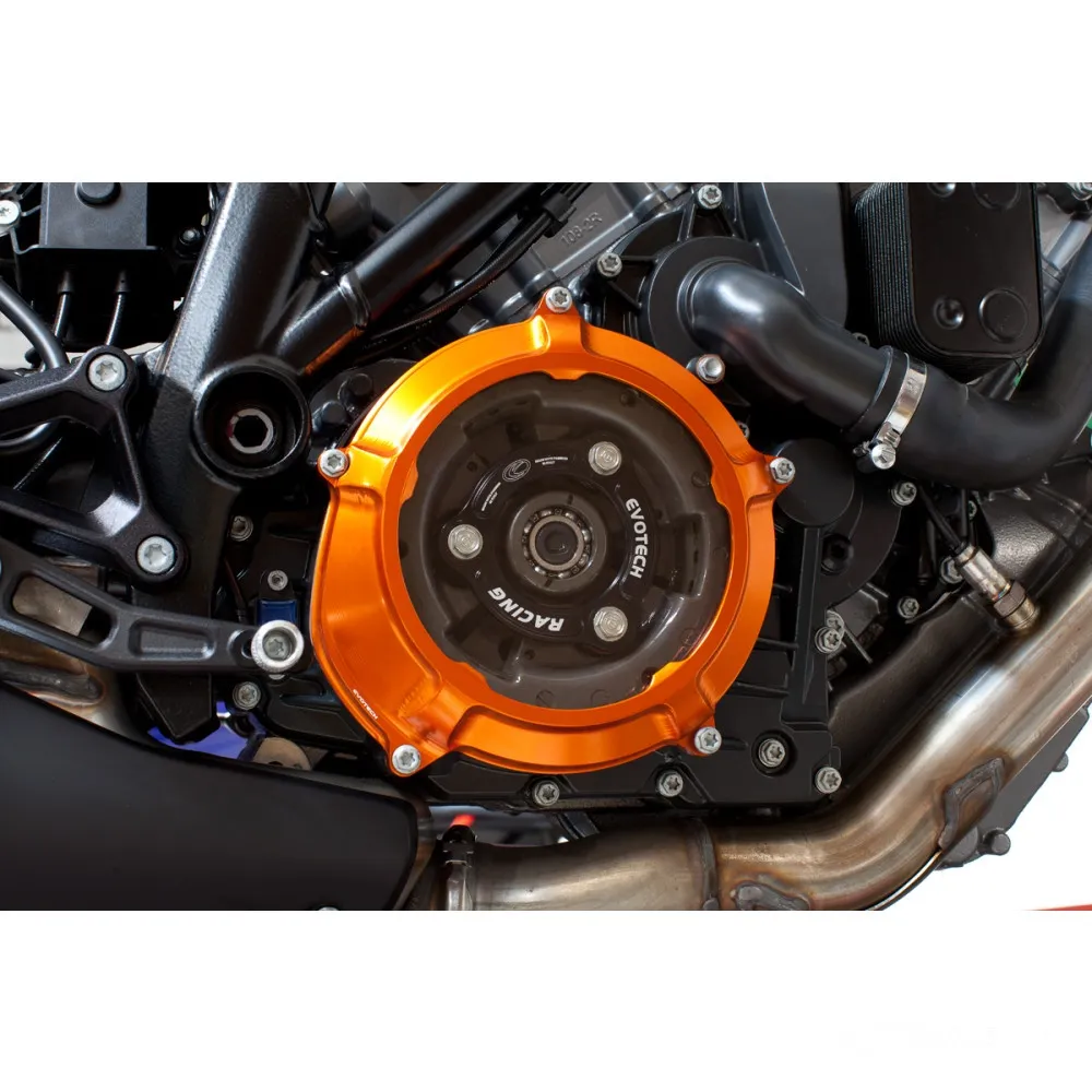 Deckel Kupplung Satz Evotech orange, KTM 1290 1190 1050 mit Schauglas bis Bj. 2023