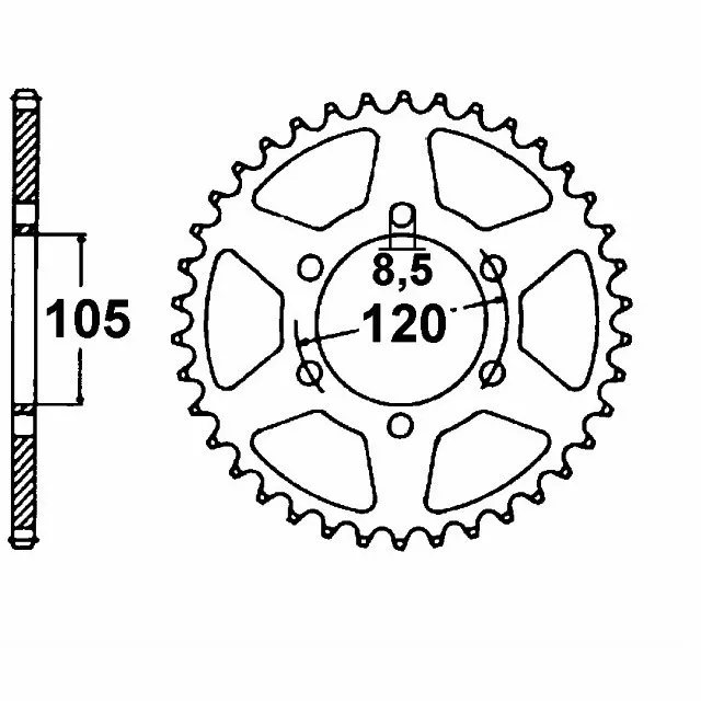 Kettenrad, 51 Zähne, Teilung 415