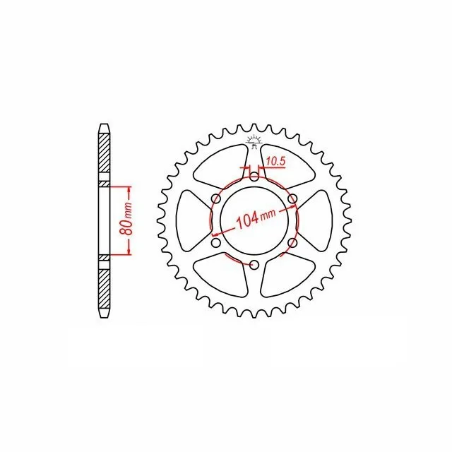 Kettenrad, 39 Zähne, Teilung 630