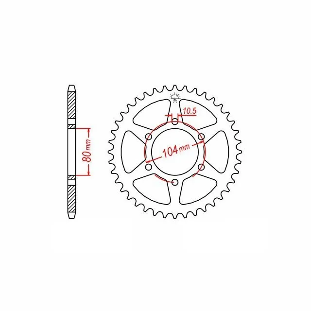 Kettenrad, 40 Zähne, Teilung 630