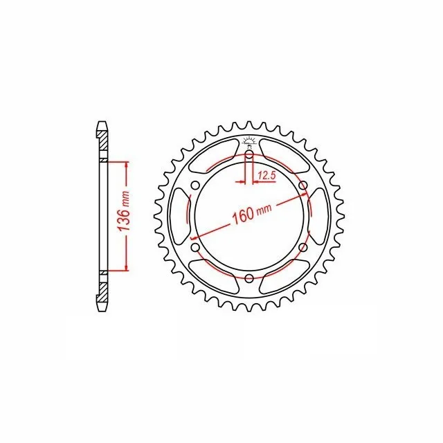 Kettenrad, 40 Zähne, Teilung 632