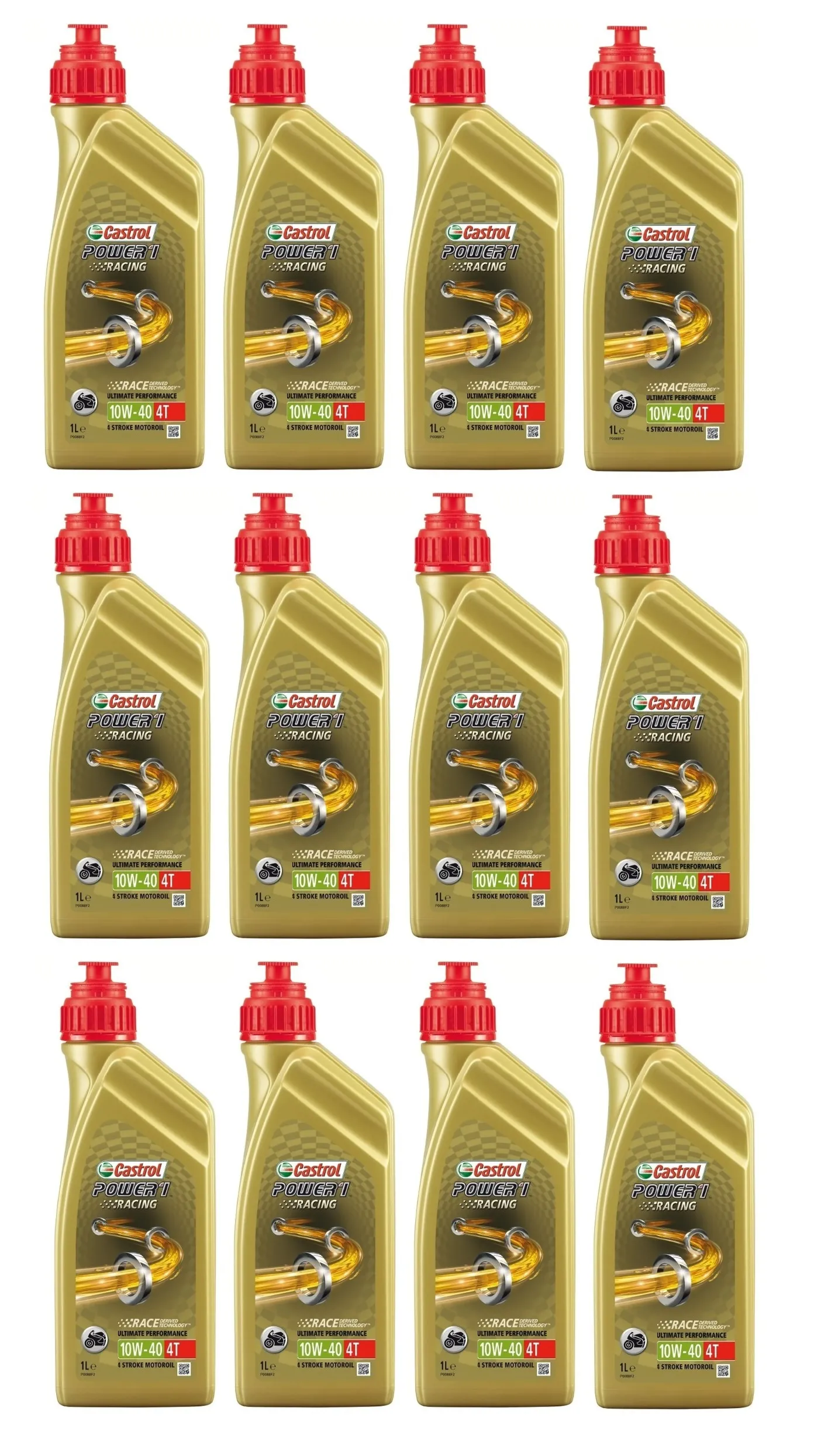 12l Castrol Power 1 Racing 10W-40 Motorrad 4T Motoröl 12x1Liter