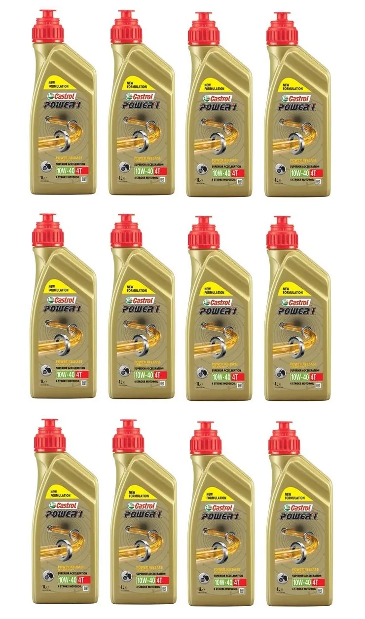 12l Castrol Power 1 10W-40 Motorrad Motoröl 12x1L