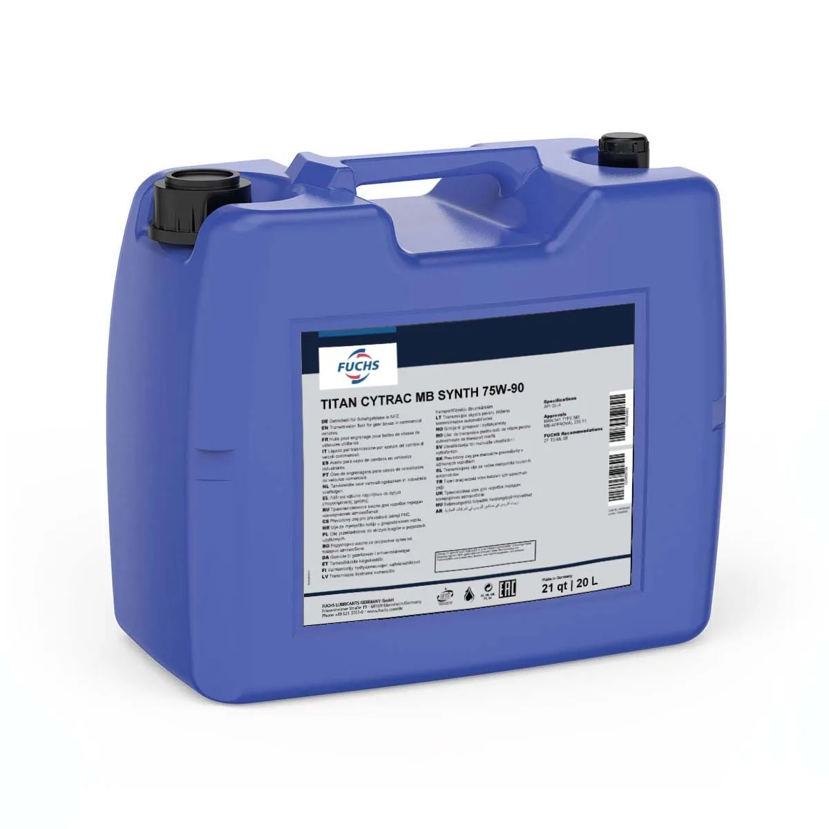 20l Fuchs Titan Cytrac MB Syn 75W-90 Getriebeöl
