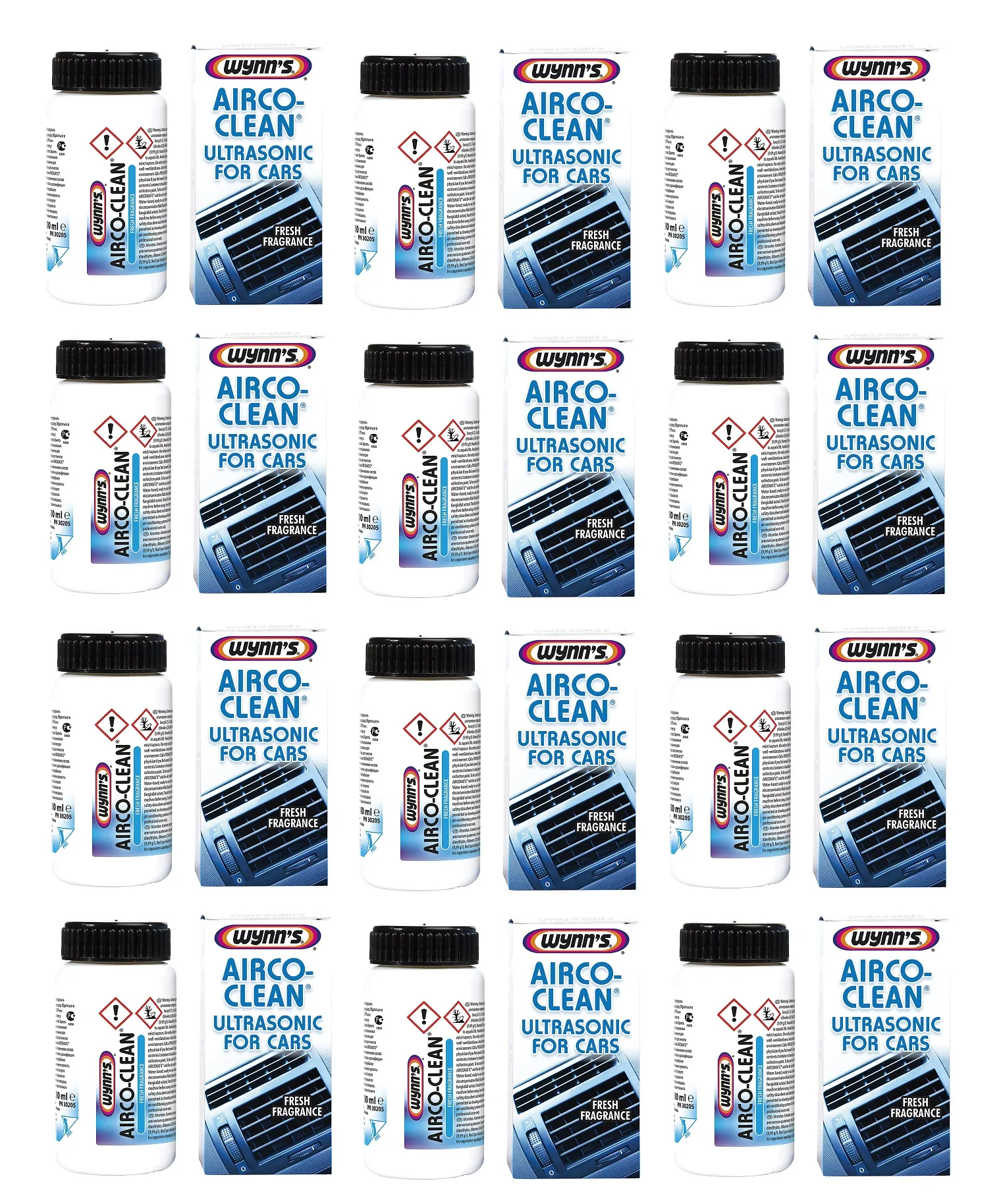 Wynns 30205 Airco-Clean Ultrasonic Klimaanlagendesinfizierer 12x100ml