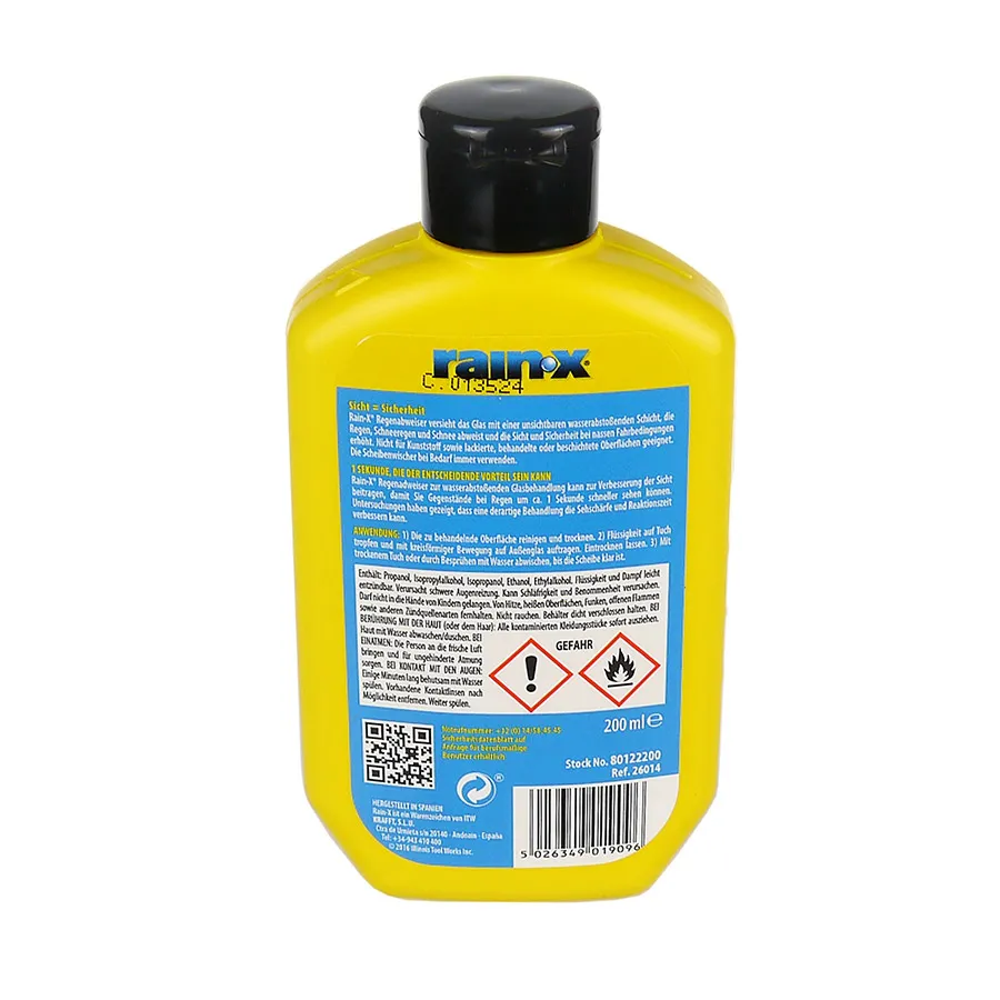 0,2l RainX Regenabweiser für Glasscheiben und Windschutzscheiben