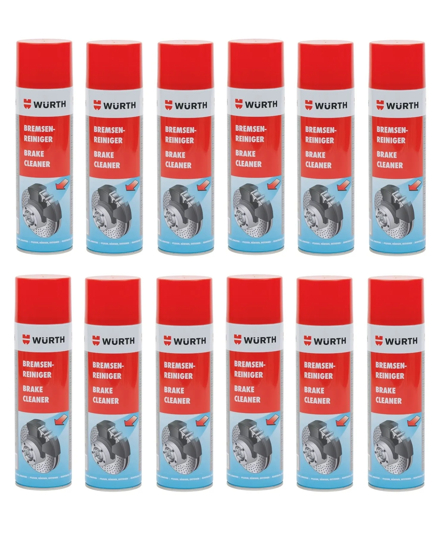 Würth Bremsenreiniger, Montage Reiniger Spray, Brake Cleaner 12x500ml