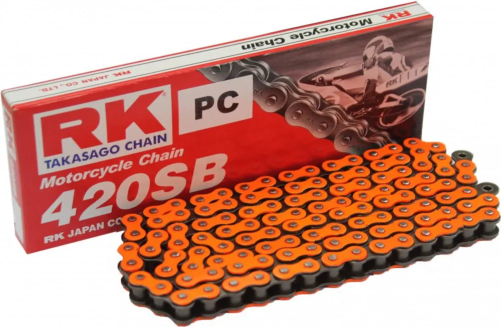 Motorradkette Antriebskette RK Standardkette orange 420 SB/110 PCRK420SB110