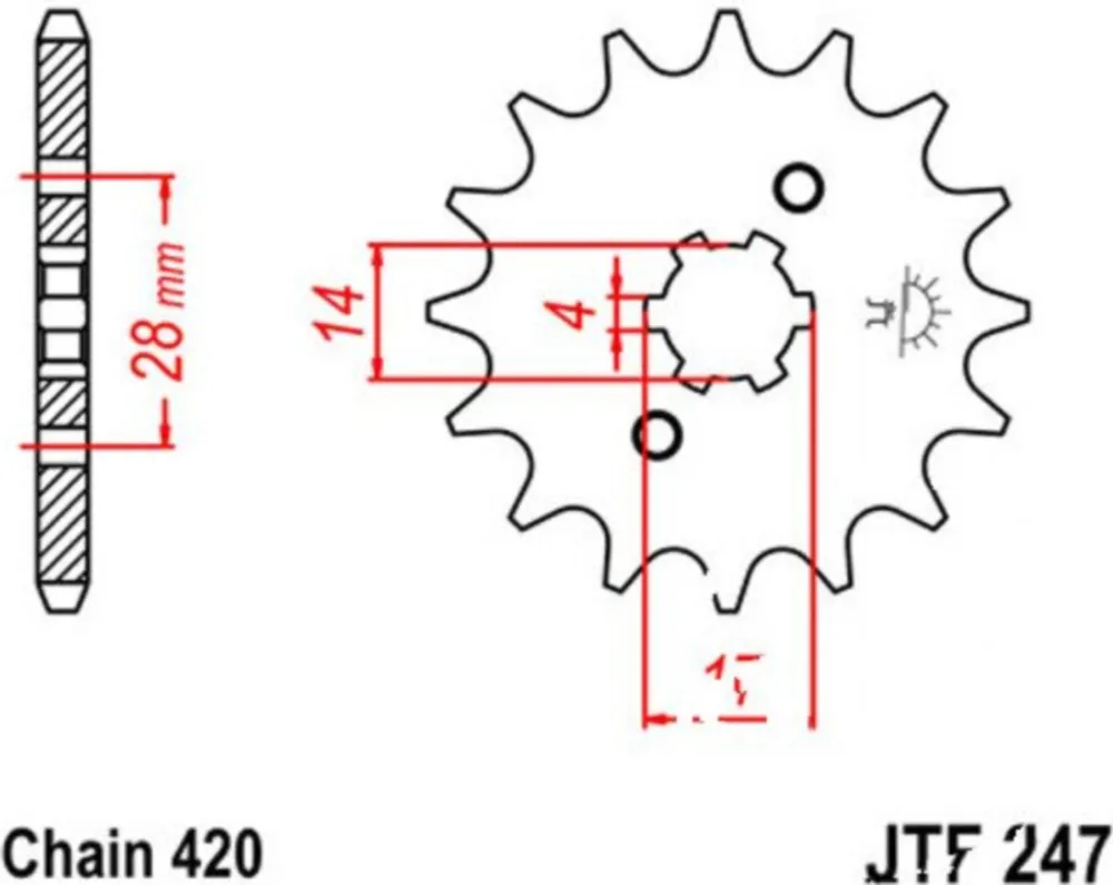 Zahnrad Ritzel 13Z Teilung 420 JTF24713