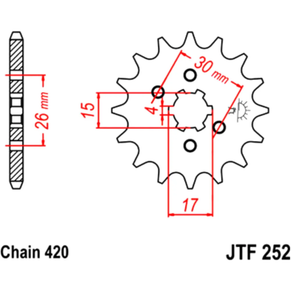Zahnrad Ritzel 12Z Teilung 420 JTF25212