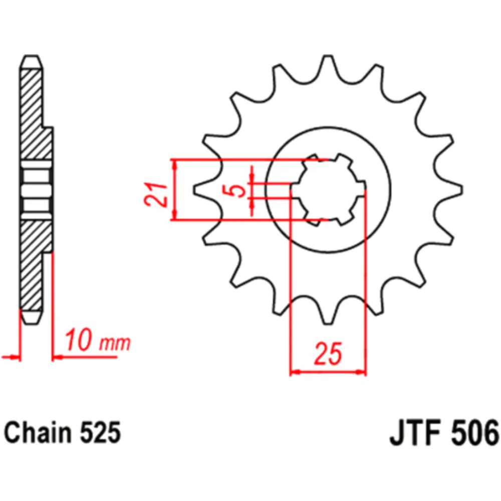 Zahnrad Ritzel 14Z Teilung 525 JTF50614