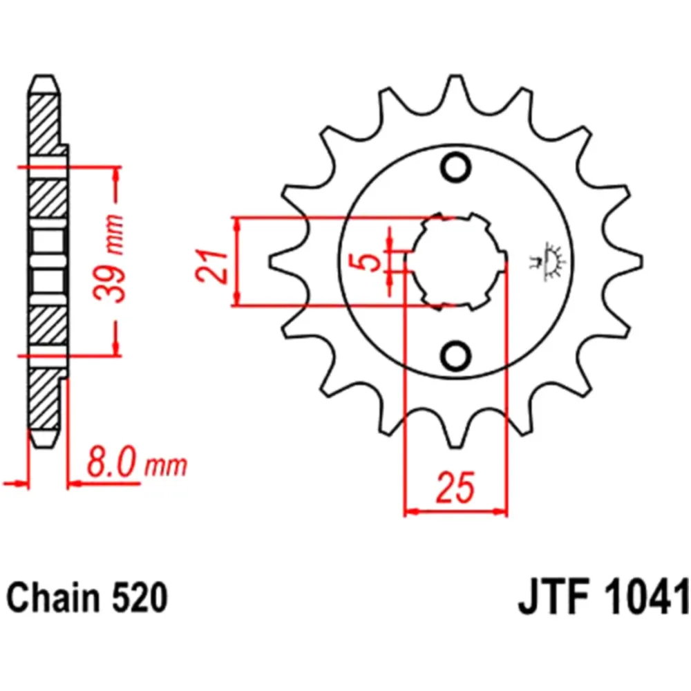 Sprocket 15T pitch 520 JTF104115