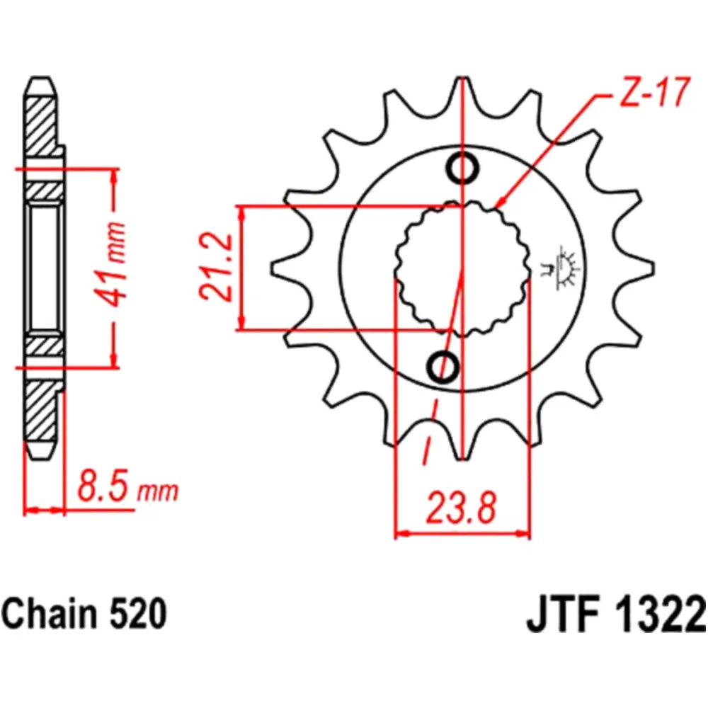 Front sprocket 13t pitch 520 JTF132213
