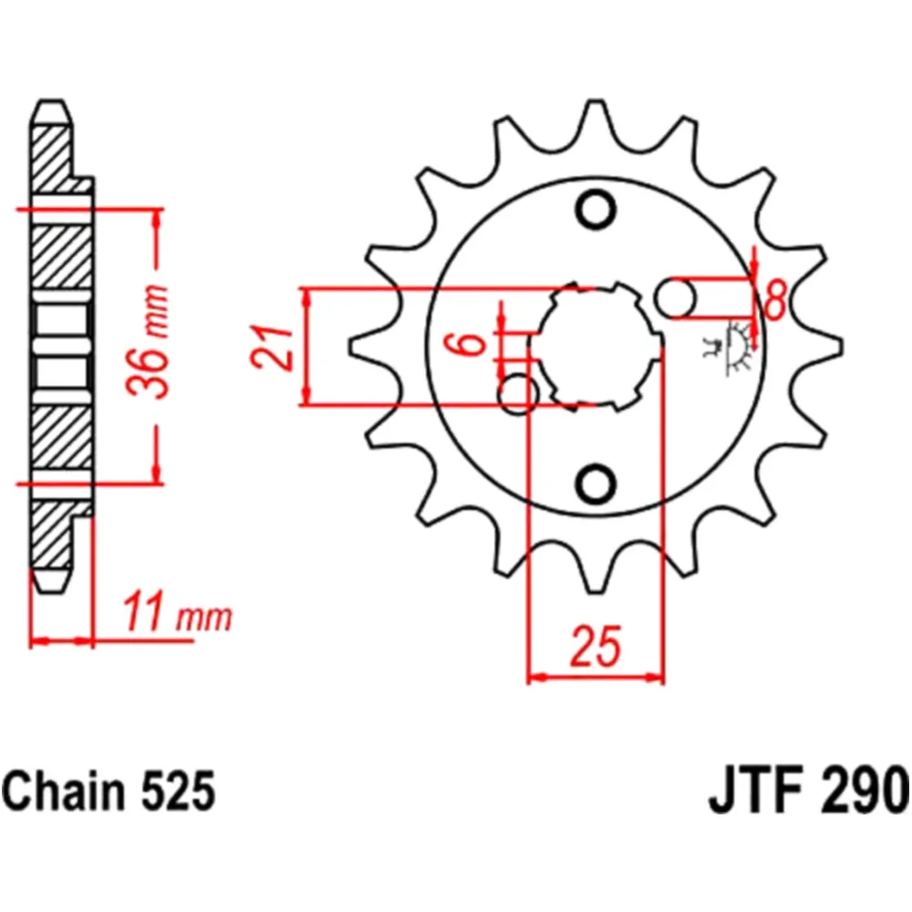Zahnrad Ritzel 14Z Teilung 525 JTF29014