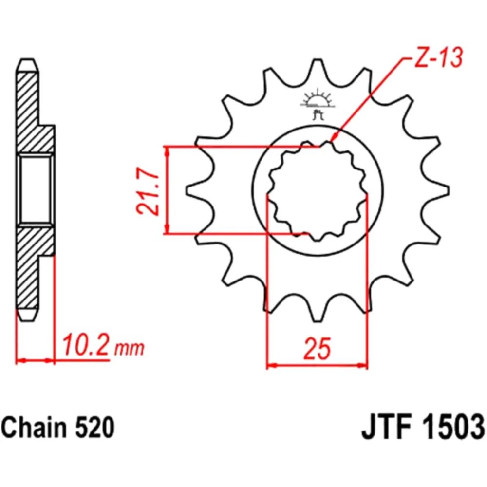 Sprocket 13T pitch 520 JTF150313