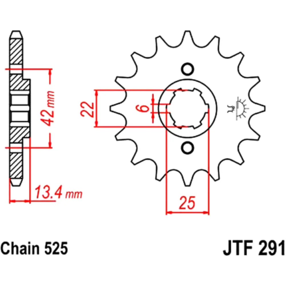 Sprocket 14T pitch 525