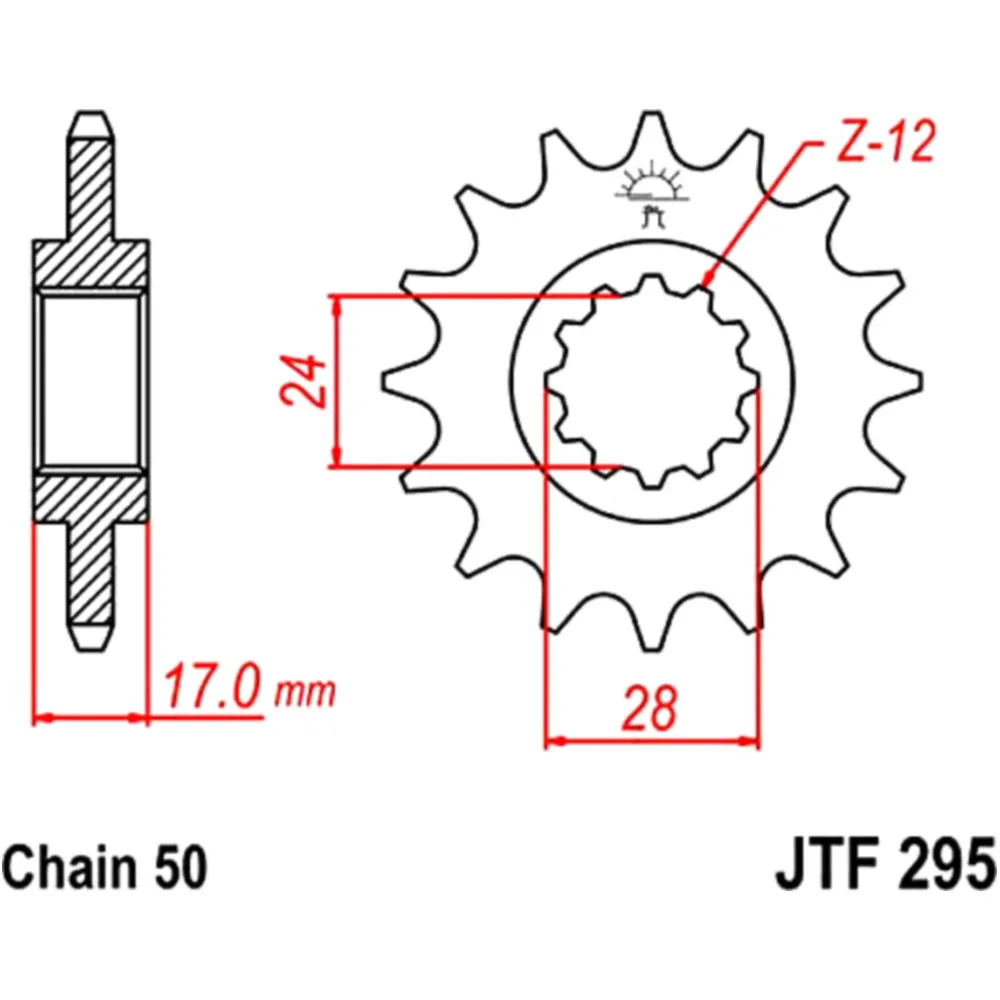 Zahnrad Ritzel 16Z Teilung 530 JTF29516