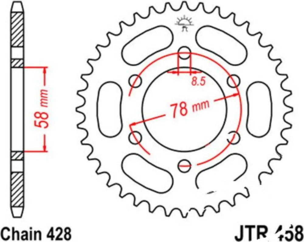 Rear sprocket 36tooth pitch 428