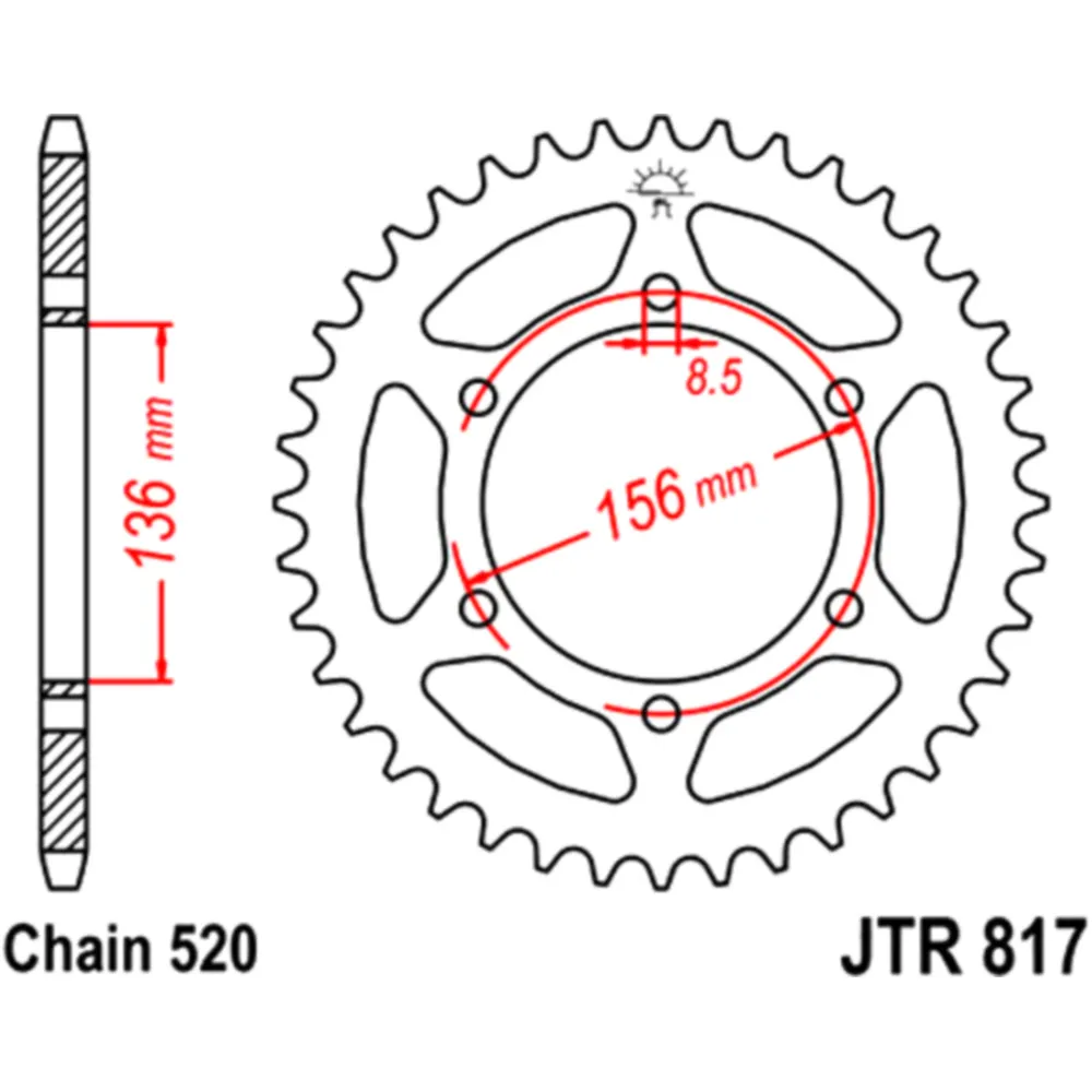Rear sprocket 46tooth pitch 520 JTR81746