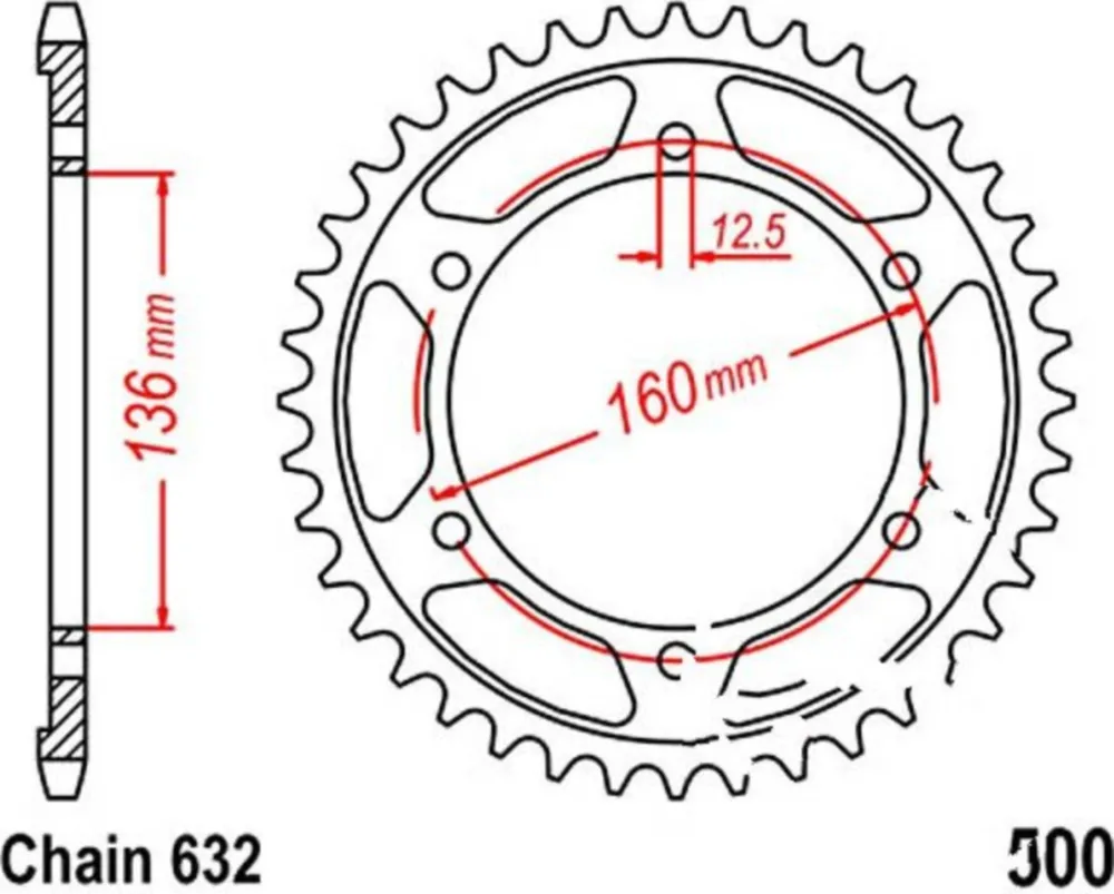 Kettenblatt Kettenrad 40Z Teilung 632
