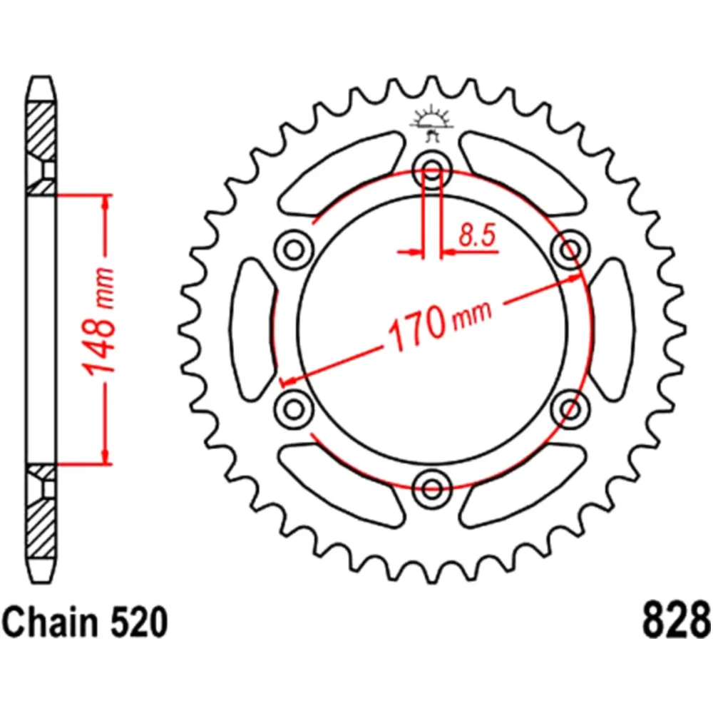 Rear sprocket 50tooth pitch 520 JTR82850