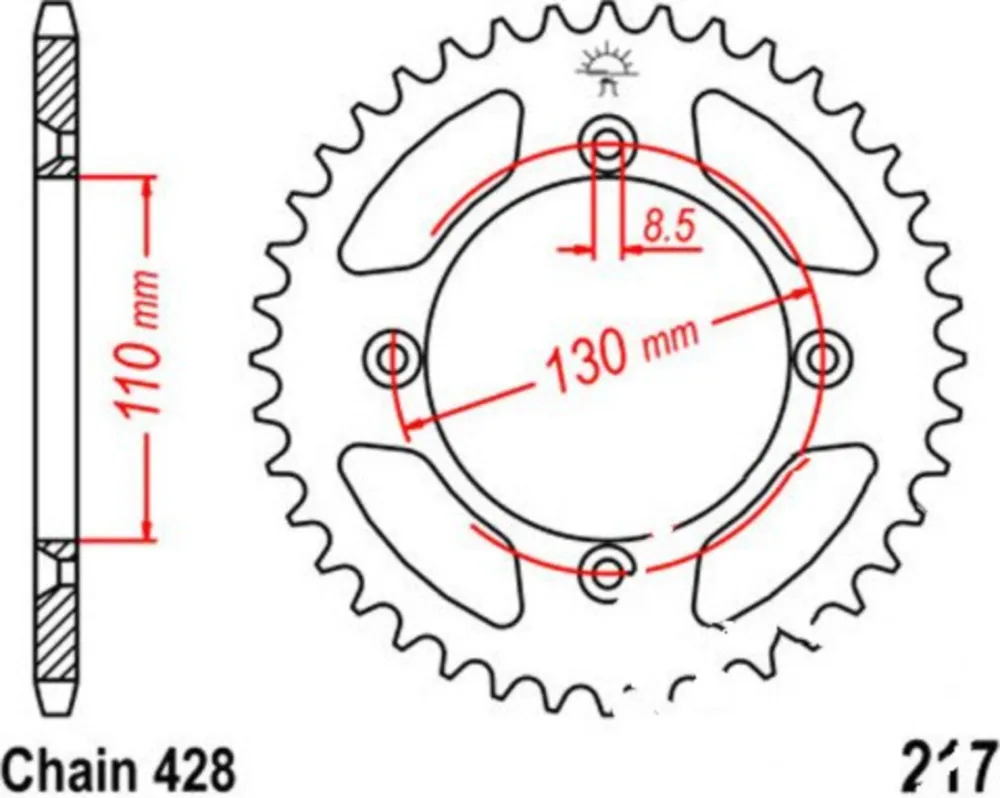 Kettenblatt Kettenrad 56Z Teilung 428 JTR21756