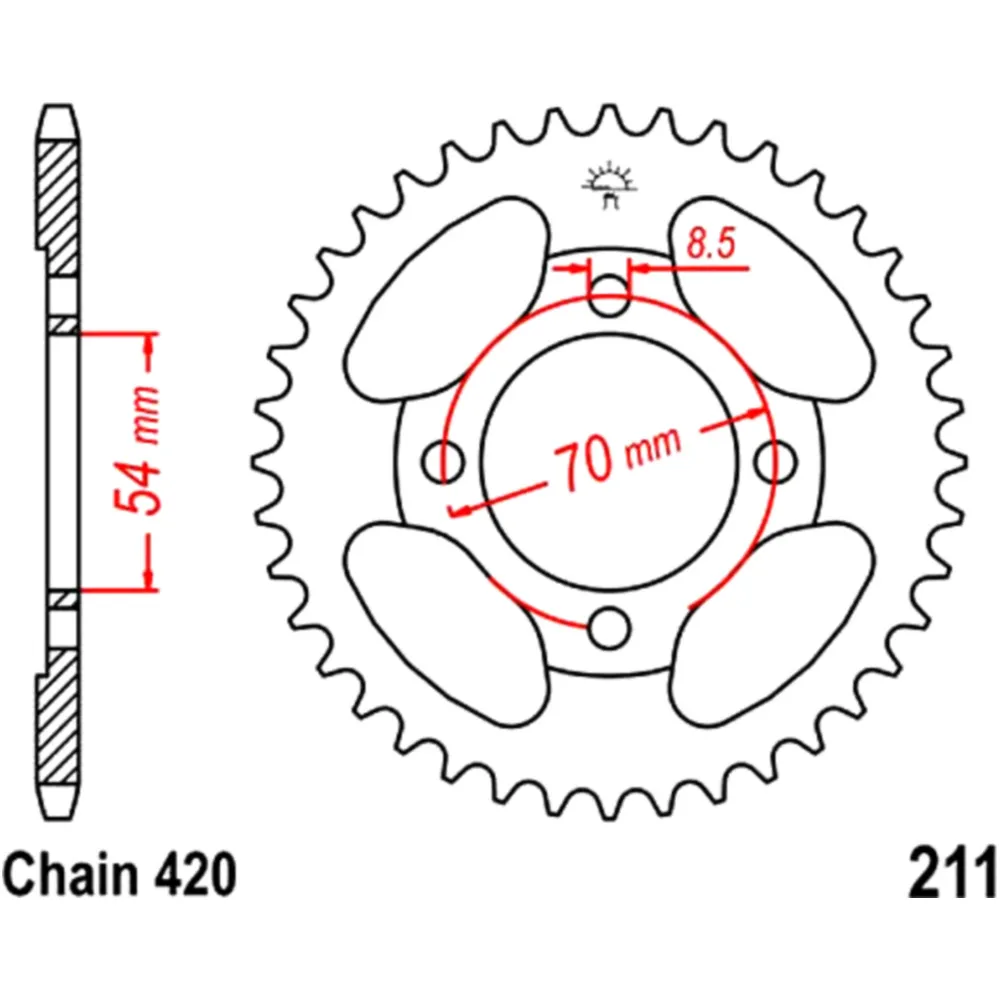 Rear sprocket 34 tooth 420 pitch