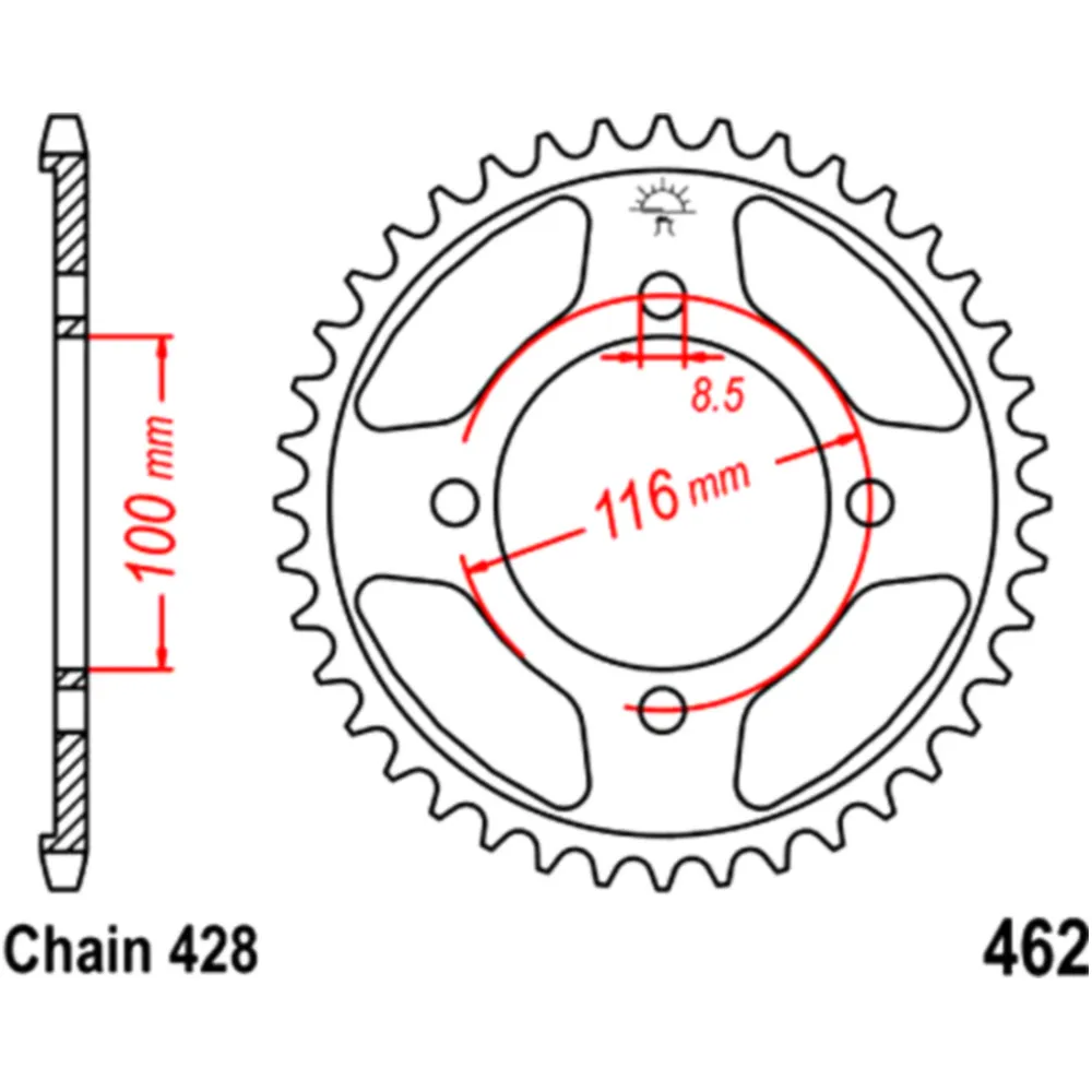Rear sprocket 54 tooth pitch 428