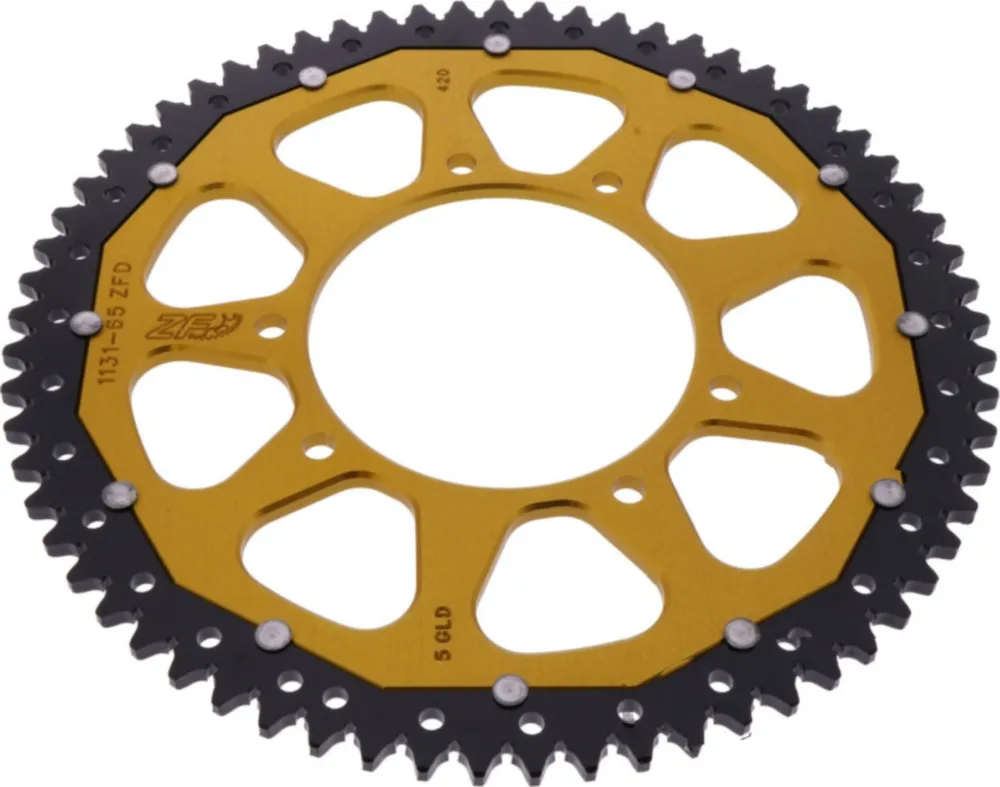 Zahnkranz Kettenrad Dual 65Z Teilung 420 gold ZFD113165GLD