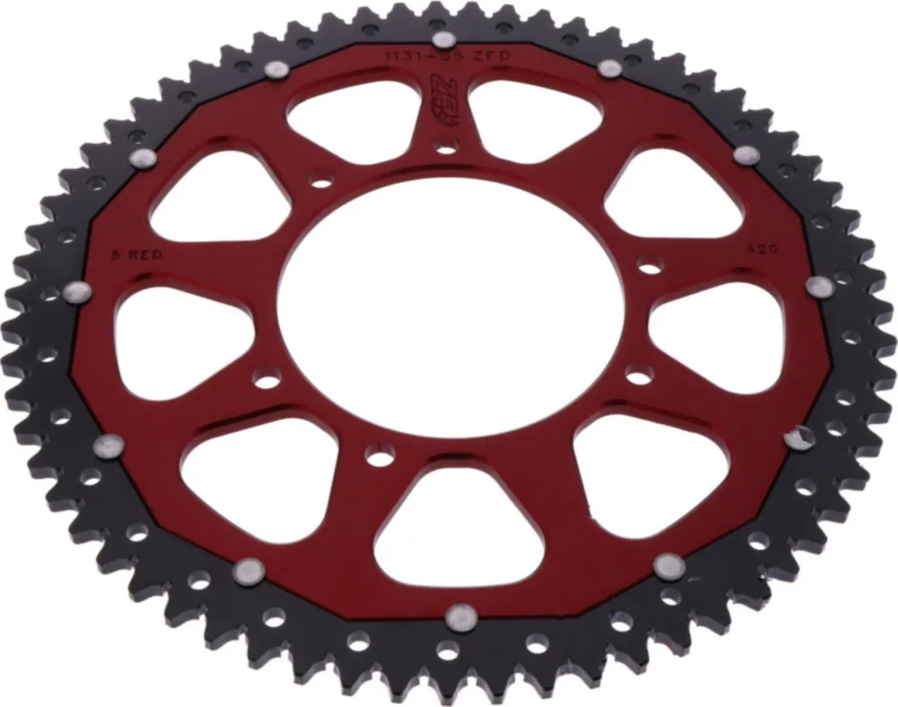 Rear sprocket dual 65 tooth pitch 420 RED