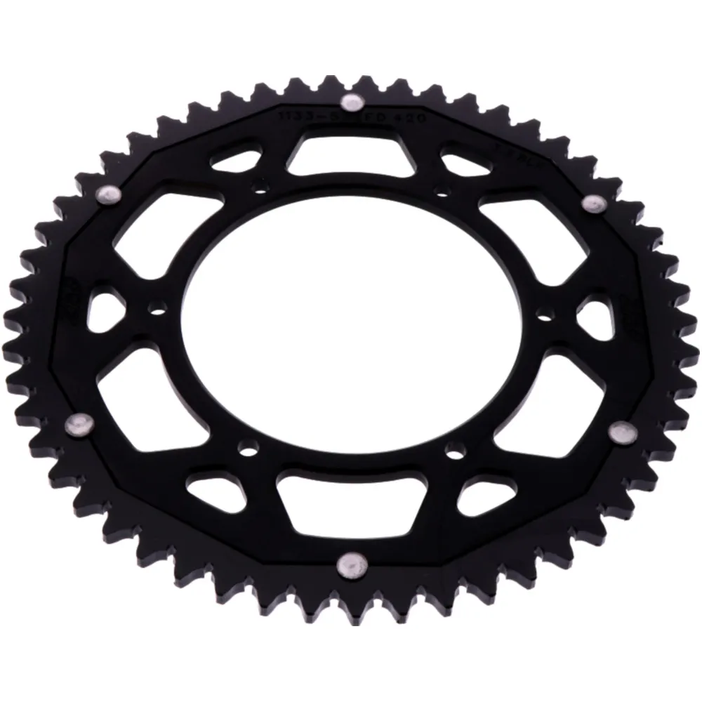 Rear sprocket dual 53 tooth pitch 420 BLACK ZFD113353BLK