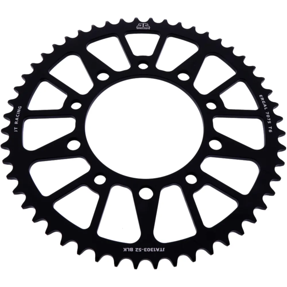 Rear sprocket alu 52 tooth pitch 520 black JTA130352BLK