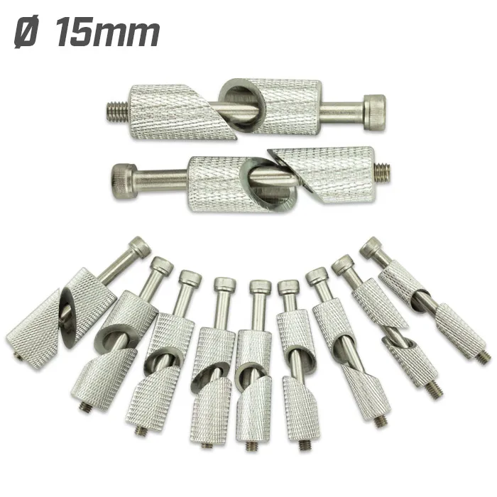 Klemmteile für Lenkergewichte Paar | Schraube M6 x 70mm | Alu | Lenker Ø15mm