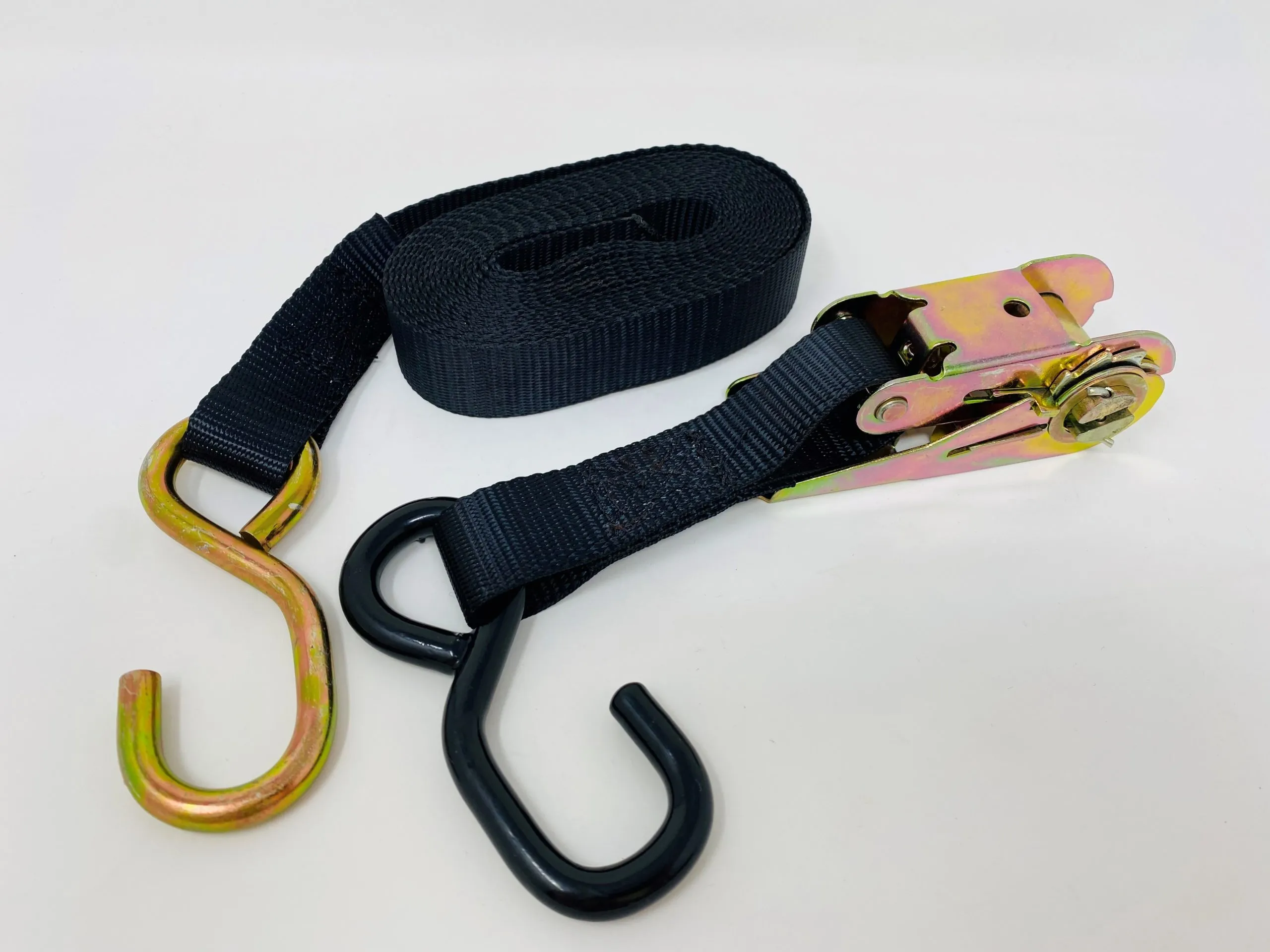 Spanngurt, Zurrgurt mit Ratsche und Harken, 2,5cm x 500cm, 680kg, schwarz, 1 Stück