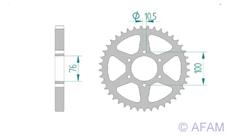 Kettenrad Teilung 630 Zähne 42 Stahl