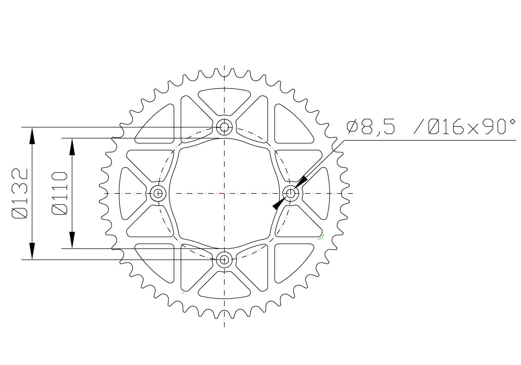 Alu Kettenrad für KTM Z-48