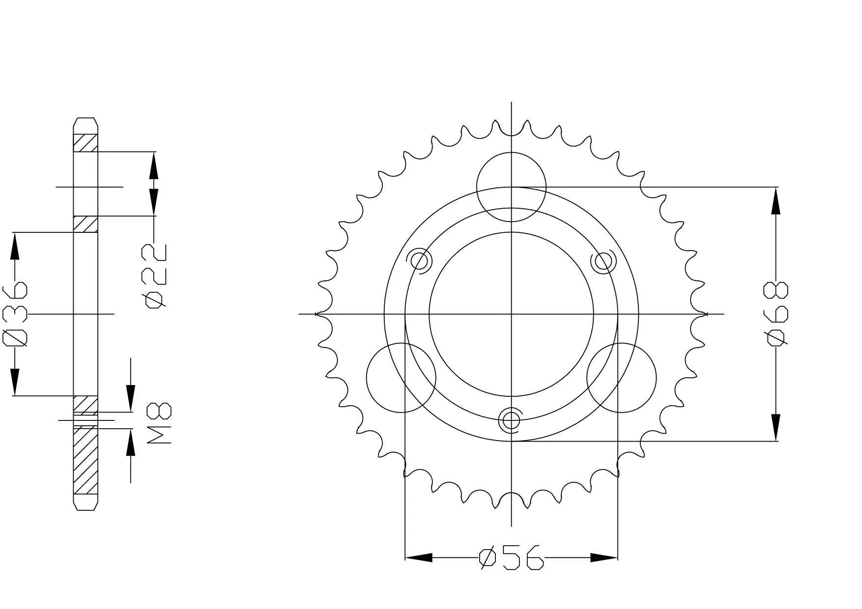 Alu Kettenrad KYMCO Z-28