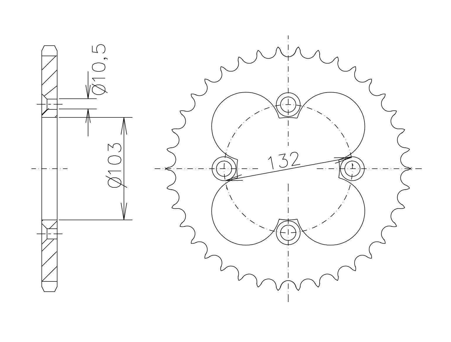 Alu Kettenrad KTM Z-38