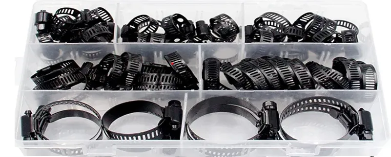 Schlauchschellen Kit Edelstahl Schwarz 6-38mm 60 Stücke Universell