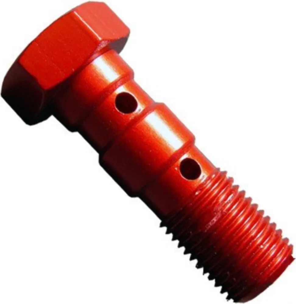 Banjo bolt double m10x1.00 red