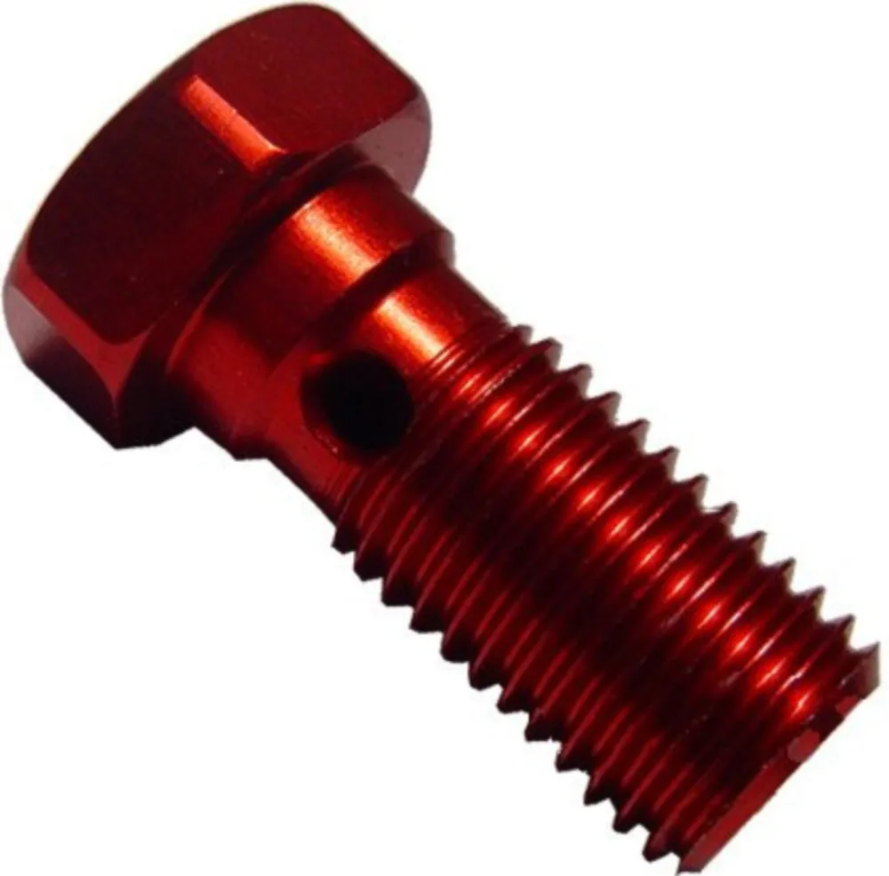 Banjo bolt single 3/8´-24 red
